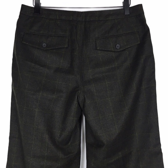 BANANA REPUBLIC Pants Martin 100% Wool Plaid Y2K Style Wide Leg Dark Academia 6 - Picture 5 of 12